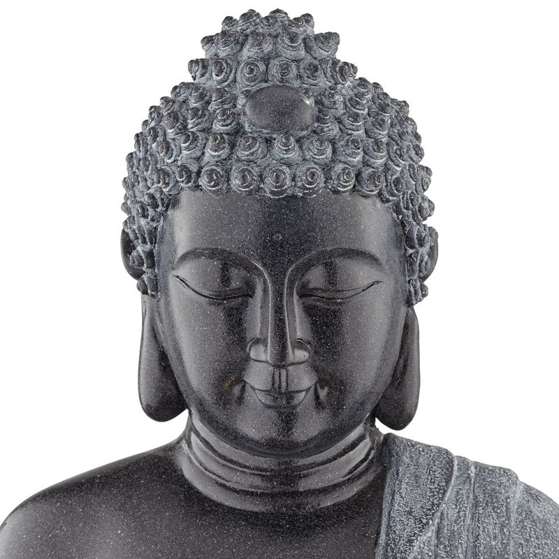 John Timberland Sitting Buddha Zen Outdoor Water Fountain with LED Light 28" for Yard Garden Patio Deck Porch House Exterior Balcony Meditation, 4 of 12