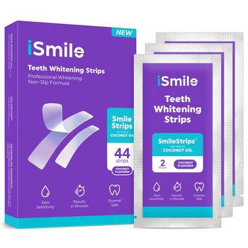 iSmile Teeth Whitening Strips Kit - Coconut and Mint Oil - 44ct