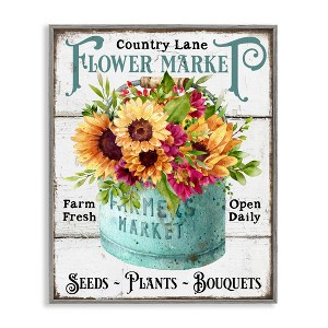 Stupell Industries Country Lane Flower Market, Gray, 11" x 14" - 1 of 4