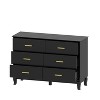 FUFU&GAGA Black 6 Drawer Double Dresser Drawer Storage Chest Lacquer - 4 of 4