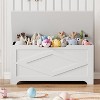 39.4" Storage Chest,Wooden Storage Bench with Safety Hinges,Modern Style Lift-Top Toy Chest with Safety Hinge for Entryway - 3 of 4