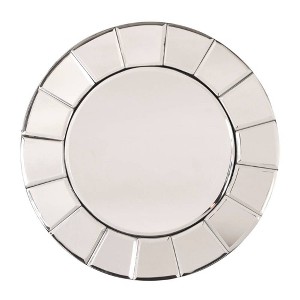 Howard Elliott 12"x12" Round Tiled Dina Accent Wall Mirror Chrome: Beveled Glass, Flower Effect, No Assembly Required - 1 of 4