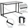 Emma and Oliver Glass Desk with Black Pedestal Metal Frame - image 3 of 4