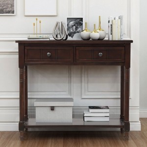 NicBex Console Table Traditional Entryway Table with 2 Drawers and Bottom Shelf Side Table for Living Room, Entryway, Hallway - 1 of 4