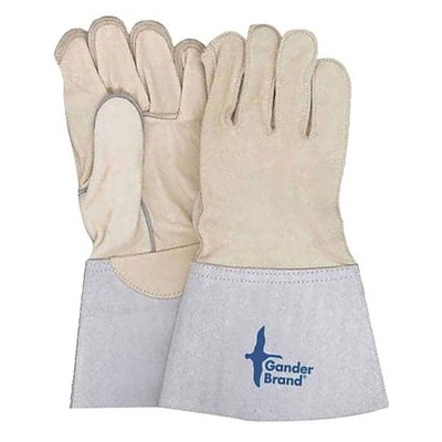 Bdg  Leather Gloves,Gauntlet Cuff,M 64-1-350-5-10