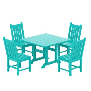 WestinTrends 5 Piece Outdoor Patio Dining Set Outdoor Square Table and Chair Set - 1 of 4