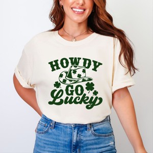 Simply Sage Market Howdy Go Lucky Clovers Garment Dyed Tee - 1 of 4