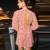 Women's Floral Ditsy Front Twist Blouson Sleeve Wide Leg Romper - Cupshe - 4 of 4