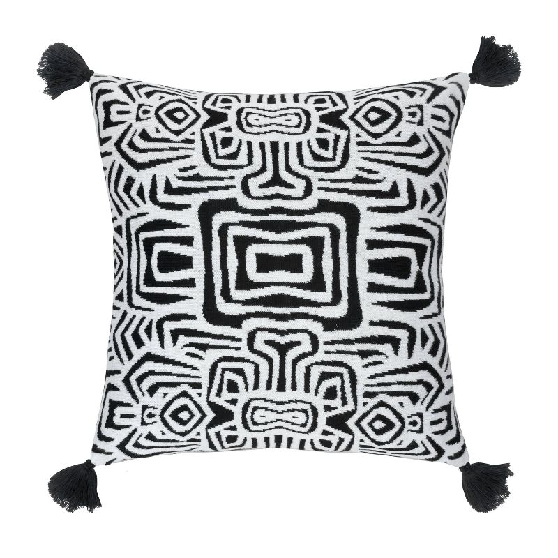 Oga Knit Decorative Pillow Black/White - Rochelle Porter, 3 of 9