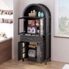 Okak Tall Arched Storage Pantry Cabinet with Glass Doors & Adjustable Shelves,Display Sideboard Accent Cabinet for Dining Room,Kitchen - 3 of 4