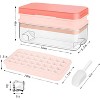LunaLulinlk Freezer Ice Tray with Lid, Makes 64 Ice Cubes, Includes 2 Ice Trays, Ice Box, Ice Scoop and Lid, BPA Free, Pink - 4 of 4
