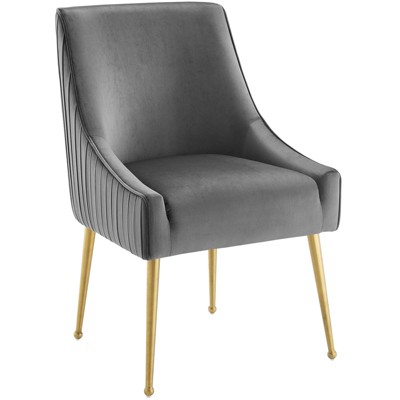 Modway Discern Pleated Back Upholstered Performance Velvet Dining Chair - Gray
