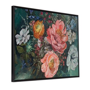 Kate and Laurel Sylvie Beaded AQ Peony Bouquet Framed Canvas by Annie Quigley - 1 of 4