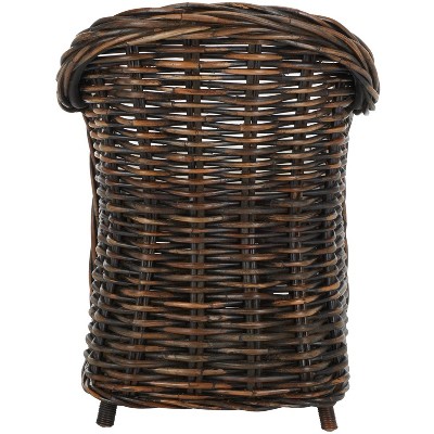 Modern Variegated Brown Rattan Club Chair with Cushions