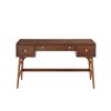 Anybear Brown Finish Stylish Writing Desk with Storage Drawers - 4 of 4