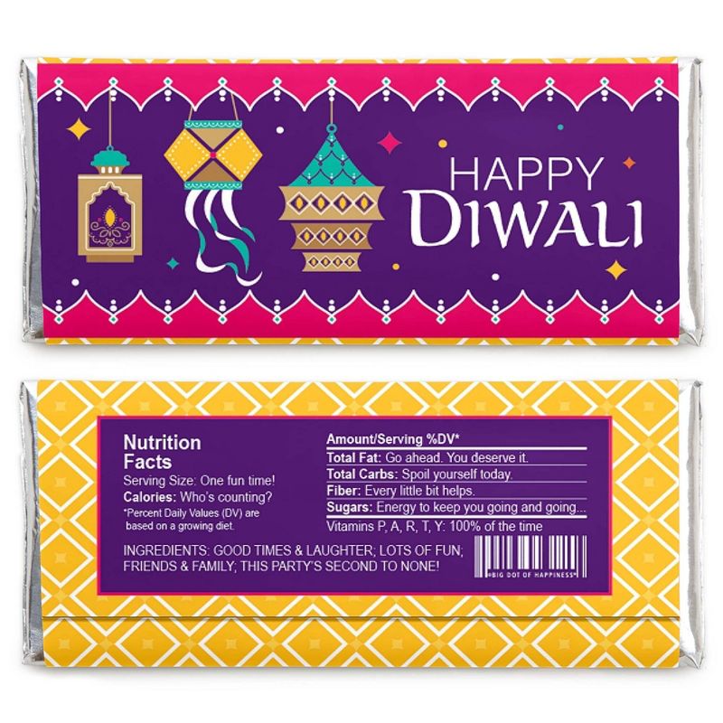 Big Dot of Happiness Happy Diwali - Candy Bar Wrapper Festival of Lights Party Favors - Set of 24, 2 of 5