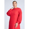 ELOQUII Women's Plus Size Puff Sleeve Open Back Midi Dress - 4 of 4