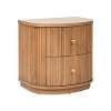 VYNXARIA 24" 2-Drawer Storage Side Table, Natural Brown Beech Wood - 3 of 4