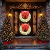 Hooseng Pre-Lit Christmas Lighted Wreath Display Decor, 35" Xmas Wreath with Bow and 90 LED Lights, Holiday Festival Vacation Decoration - 2 of 4