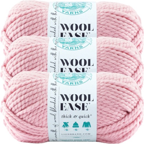 3 Pack) Lion Brand Wool-ease Thick & Quick Yarn - Blossom : Target