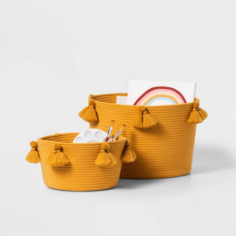 Kids' Coiled Rope Basket with Tassels - Pillowfort™, 5 of 14