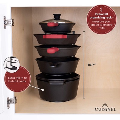 Black Heavy Duty 5-Tier Metal Pan Organizer Rack