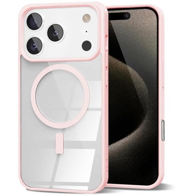 Entronix [Magnetic] Case Compatible with iPhone 17 Pro - [Clear Back] Soft Matte Frame