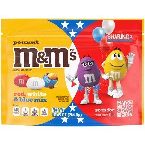 M&M's Peanut Red White Blue Mix Chocolate Candies - 10.05oz - 1 of 4