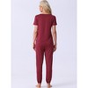 cheibear Women's Modal Soft Sleepwear Short Sleeve Nightwear with Long Sweat Pants Pajamas Set - 4 of 4