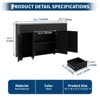 55" Sideboard Buffet Cabinet with Storage, Coffee Bar with Adjustable Shelves, 3 Drawers and 4 Minimalist Doors, Long Storage Cabinet for Kitchen - 2 of 4