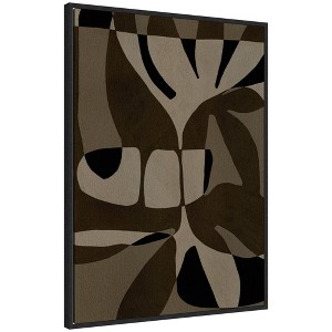 Kate and Laurel Contour 2 Framed Canvas Wall Art by Shatha Al Dafai 28 x 38 Sylvie Black, Modern, Abstract Art for Wall Decor, Living Room, Bedroom - 1 of 4