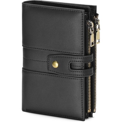 BEAFUP Women’s RFID Blocking Bifold Wallet - Large Capacity with 14 Card Slots & 4 ID Windows, Double Zipper Pockets for Daily Use,Travel