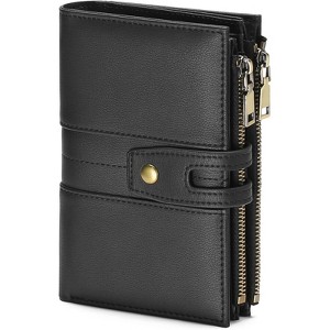 BEAFUP Women’s RFID Blocking Bifold Wallet - Large Capacity with 14 Card Slots & 4 ID Windows, Double Zipper Pockets for Daily Use,Travel - 1 of 4