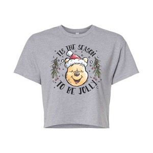 Women's - Winnie the Pooh - Tis The Season To Be Jolly Christmas Cropped Graphic T-Shirt - 1 of 4