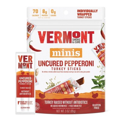 Vermont Smoke &#38; Cure Uncured Pepperoni Turkey Sticks Multipack 6ct / 3oz