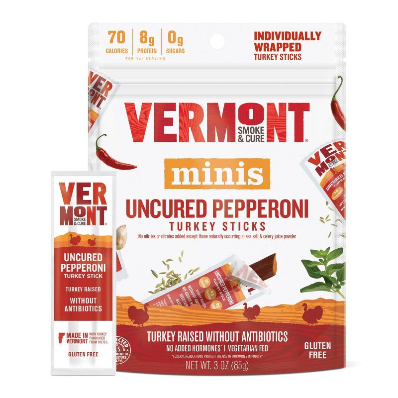 Vermont Smoke &#38; Cure Uncured Pepperoni Turkey Sticks Multipack 6ct / 3oz, 4 of 7