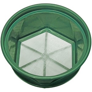 Sluice Fox 13 1/4 inch gold classifier prospecting pan - stainless steel mesh sifting pan fits atop 5 gallon bucket; mealworm strainer - 1 of 2