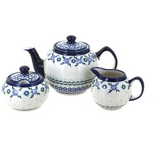 Blue Rose Polish Pottery 5960 Zaklady 3 PC Tea Set - 1 of 1
