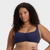 Women's Pointelle Ruched Front Scoop Bralette - Wild Fable™ - 4 of 4