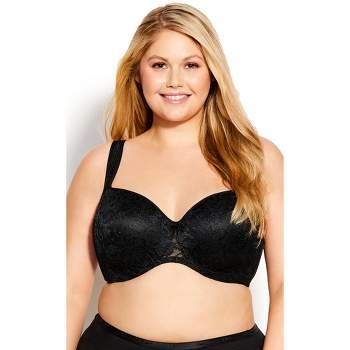 Avenue Body  Women's Plus Size Basic Cotton Bra - Black - 44dd