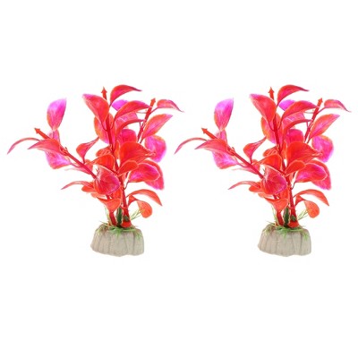 Unique Bargains Aquarium Plastic Plants for Fish Tank Landscape Decoration 3.94" 2 Pcs