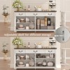 Dyonery 65 Inch Large Buffet Storage Cabinet with 3 Drawers and 4 Doors Coffee Bar Bar Cabinet, White/Gray. - 4 of 4