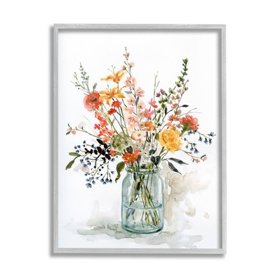 Stupell Industries Warm Summer Meadow Floral Bouquet Still Life Painting