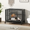 Tangkula Foldable Heavy-Duty Metal Dog Cage w/ Lockable Universal Wheels 3 Lockable Doors - 2 of 4