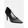 High Ball Mesh Rhinestone Stiletto Women Pumps - 2 of 4