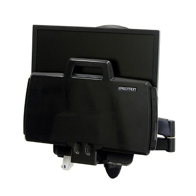 Black Steel Wall-Mount Adjustable Combo Arm for 24" Monitors