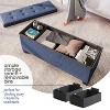 StorageBud Storage Ottoman for Bedroom End of Bed, Faux Leather Storage Bench, Large Storage Ottoman Bench, Entryway Bench with Storage - 2 of 4