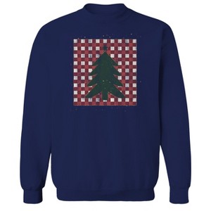 Rerun Island Men's Christmas Tree Long Sleeve Graphic Cotton Sweatshirt - 1 of 1