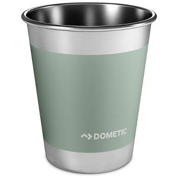 Dometic CUP50 17 Ounce Durable Stainless Steel Stackable Dishwasher Safe Indoor Outdoor Ergonomic Beverage Drinking Cup, Moss (4 Pack)