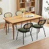 2PCS Dining Chairs, Mid-Century Modern Velvet Upholstered Dining Room Chairs with Rattan Backrest & Sturdy Metal Legs - 2 of 4
